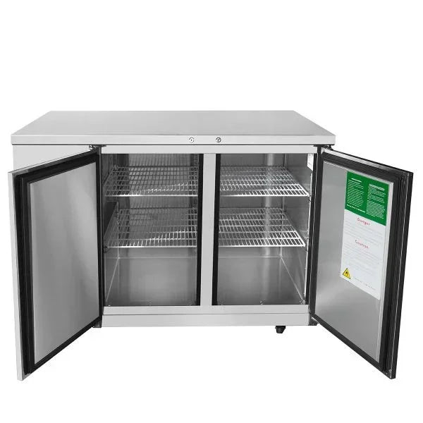 Atosa SBB69GRAUS1 | 69" 2-Door Back Bar Cooler  Shallow Depth  18.9 Cu. Ft.
