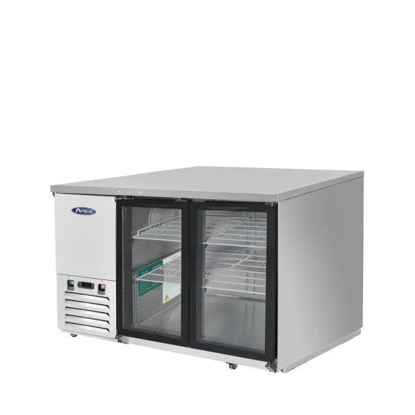 Atosa MBB48GGR | 48" 2-Glass Door Back Bar Cooler  12.9 Cu. Ft.