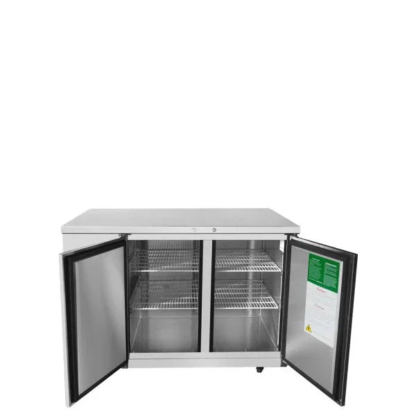 Atosa MBB48GR | 48" 2-Solid Door Back Bar Cooler  12.9 Cu. Ft.