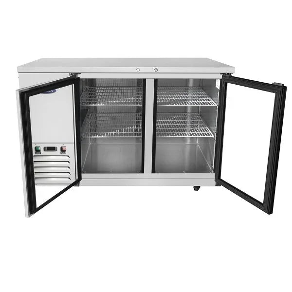 Atosa MBB59GGR | 59" 2-Glass Door Back Bar Cooler  17.3 Cu. Ft.