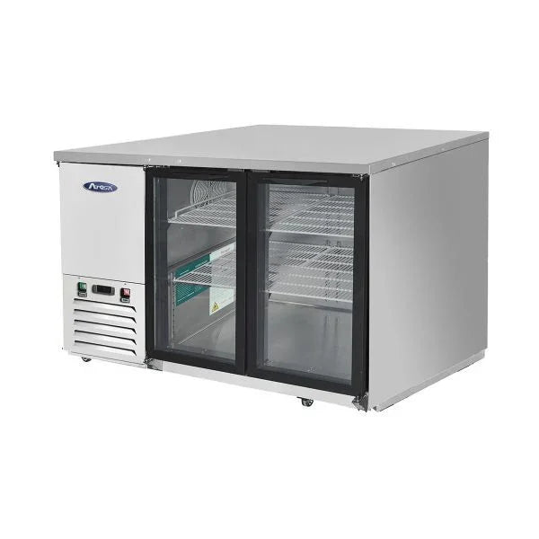 Atosa MBB59GGR | 59" 2-Glass Door Back Bar Cooler  17.3 Cu. Ft.