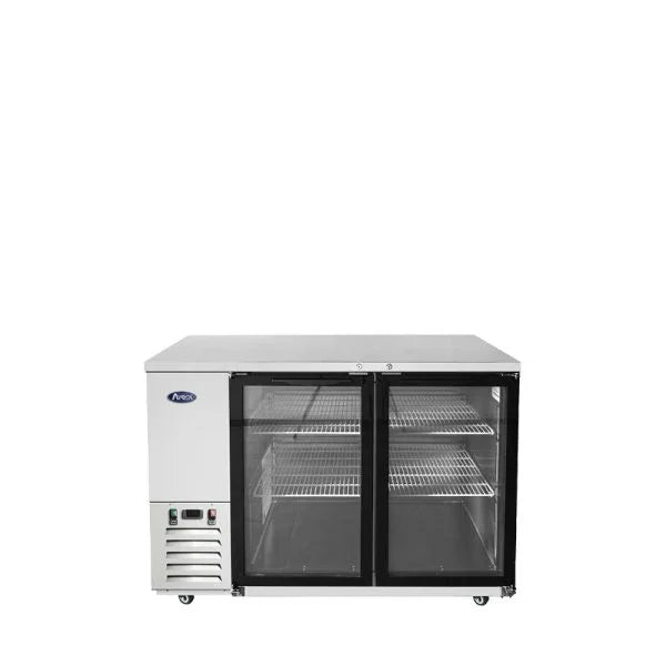Atosa MBB59GGR | 59" 2-Glass Door Back Bar Cooler  17.3 Cu. Ft.