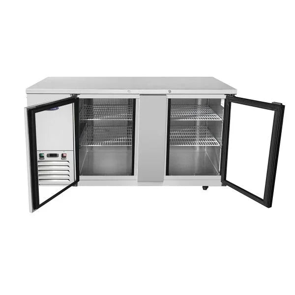 Atosa MBB69GGR | 69" 2-Glass Door Back Bar Cooler  21.5 Cu. Ft.