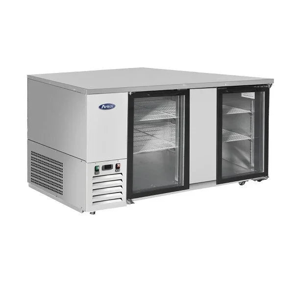 Atosa MBB69GGR | 69" 2-Glass Door Back Bar Cooler  21.5 Cu. Ft.