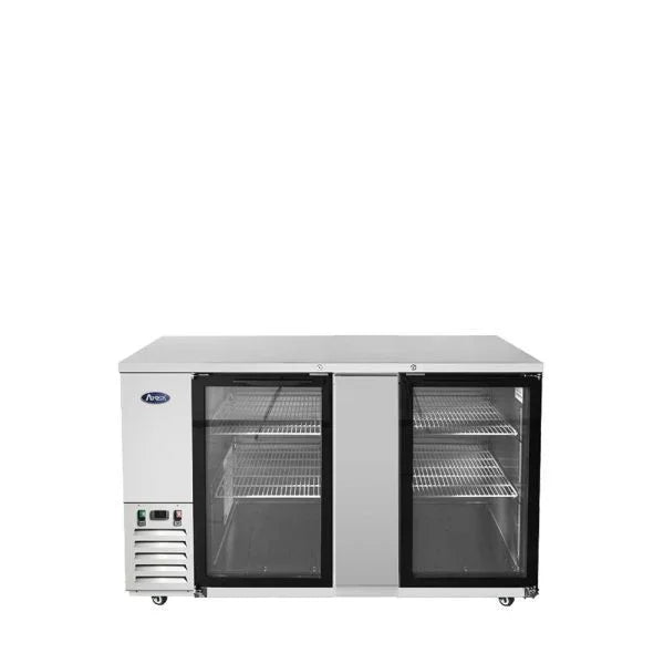 Atosa MBB69GGR | 69" 2-Glass Door Back Bar Cooler  21.5 Cu. Ft.