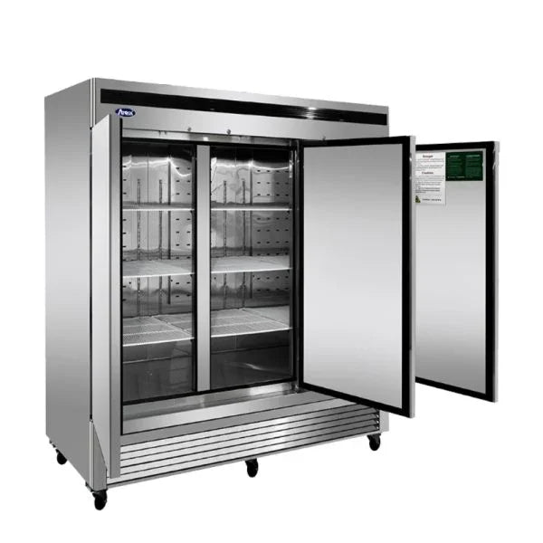 Atosa MBF8504GR | 81" 3-Solid Door Reach-In Freezer  Bottom Mounted  68 Cu. Ft.