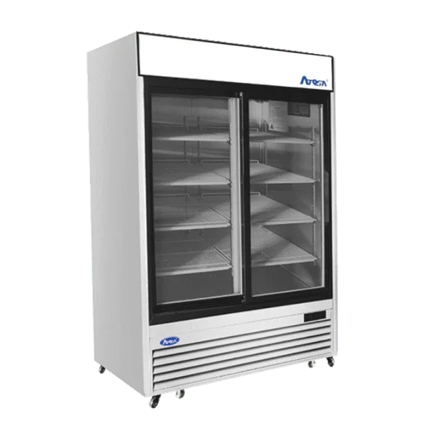 Atosa MCF8709GR | 54" 2-Sliding Glass Door Refrigerator  Bottom Mounted  44.85 Cu. Ft.
