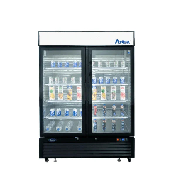 Atosa MCF8721ES | 54" 2-Glass Door Freezer Merchandiser  Black Cabinet