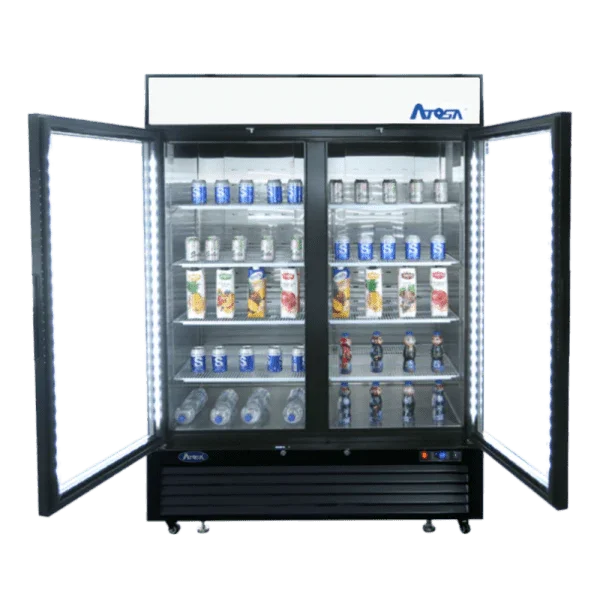 Atosa MCF8721ES | 54" 2-Glass Door Freezer Merchandiser  Black Cabinet