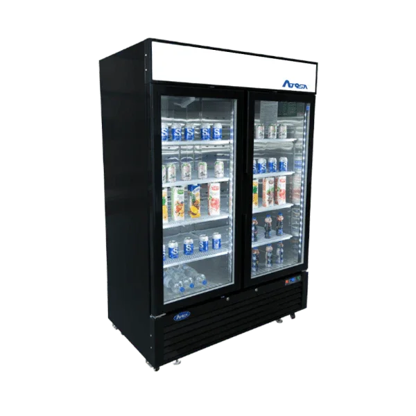 Atosa MCF8721ES | 54" 2-Glass Door Freezer Merchandiser  Black Cabinet