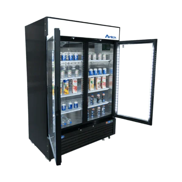 Atosa MCF8721ES | 54" 2-Glass Door Freezer Merchandiser  Black Cabinet