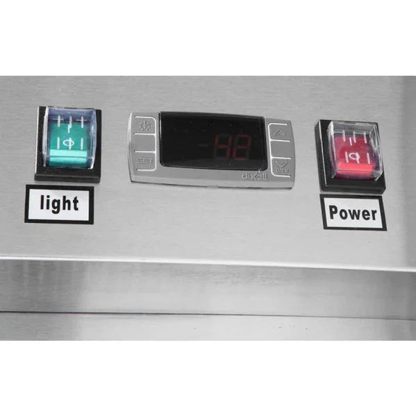 Atosa MCF8723GR | 54" 2-Glass Door Black Cabinet Refrigerator | Bottom Mounted | 43.95 Cu. Ft.