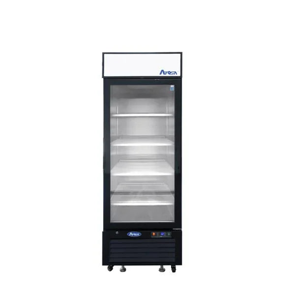 Atosa MCF8722GR | 27" Black Cabinet Merchandiser Cooler  Bottom Mounted  19.39 Cu. Ft.