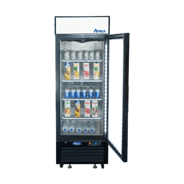 Atosa MCF8722GR | 27" Black Cabinet Merchandiser Cooler  Bottom Mounted  19.39 Cu. Ft.