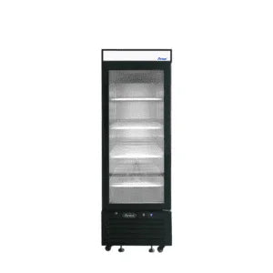 Atosa MCF8726GR | 24" 1-Glass Door Black Cabinet Merchandiser Cooler  Bottom Mounted  8.3 Cu. Ft.