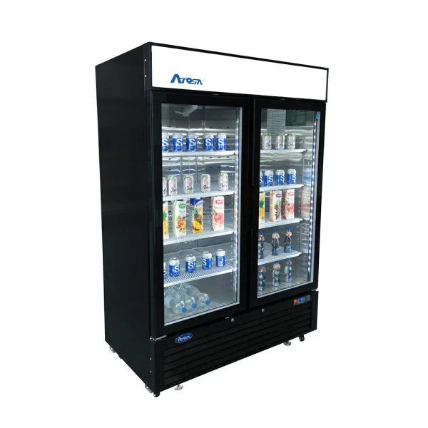 Atosa MCF8732GR | 39.5" 2-Glass Door Freezer  Bottom Mounted  28.5 Cu. Ft.