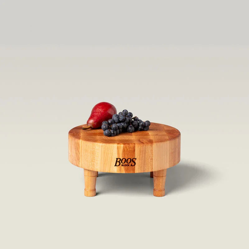 John Boos Round Maple Chopping Block with Feet 12" x 3" | MCR1