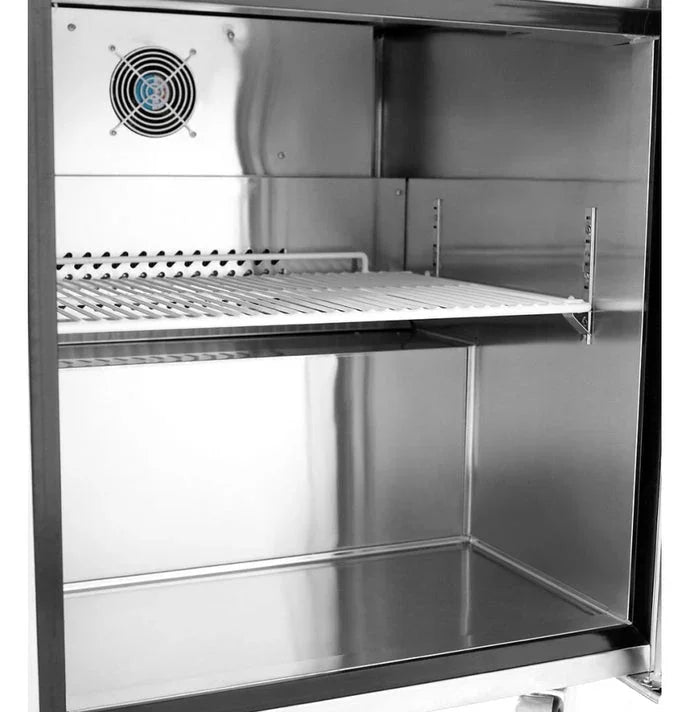 Atosa MGF8409GR | 48" 2-Door Solid Worktop Refrigerator  13.4 Cu. Ft.