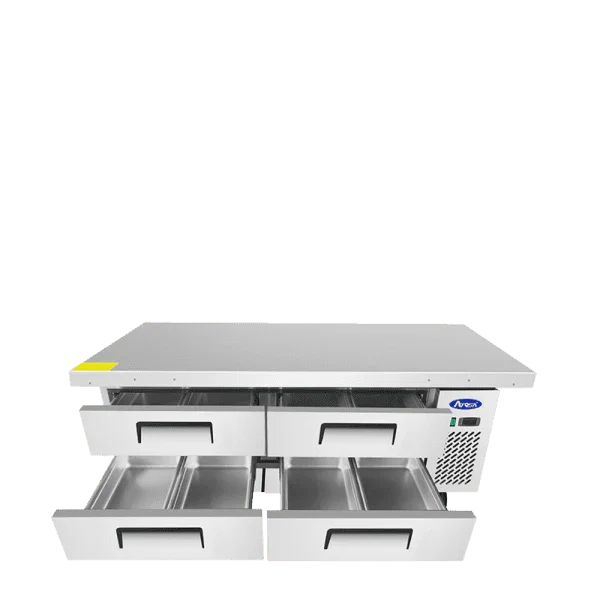 Atosa MGF8454GR | 76" 4-Drawer Refrigerated Chef Base | 12.1 Cu. Ft.