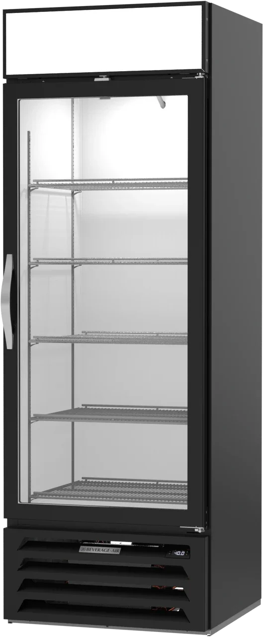 Beverage Air 27.25" MarketMax Glass Door Black Merchandiser Freezer, Bottom Mounted, 19.08 cu. ft.| MMF19HC-1-B