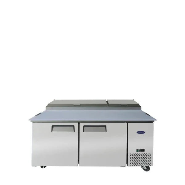Atosa MPF8202GR | 67" 2-Door Refrigerated Pizza Prep Table