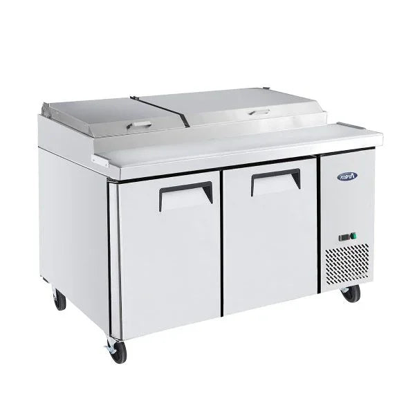 Atosa MPF8202GR | 67" 2-Door Refrigerated Pizza Prep Table