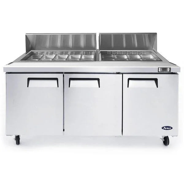 Atosa MSF8304GR | 72" 3-Door Sandwich Prep Table   Commercial Kitchen Equipment