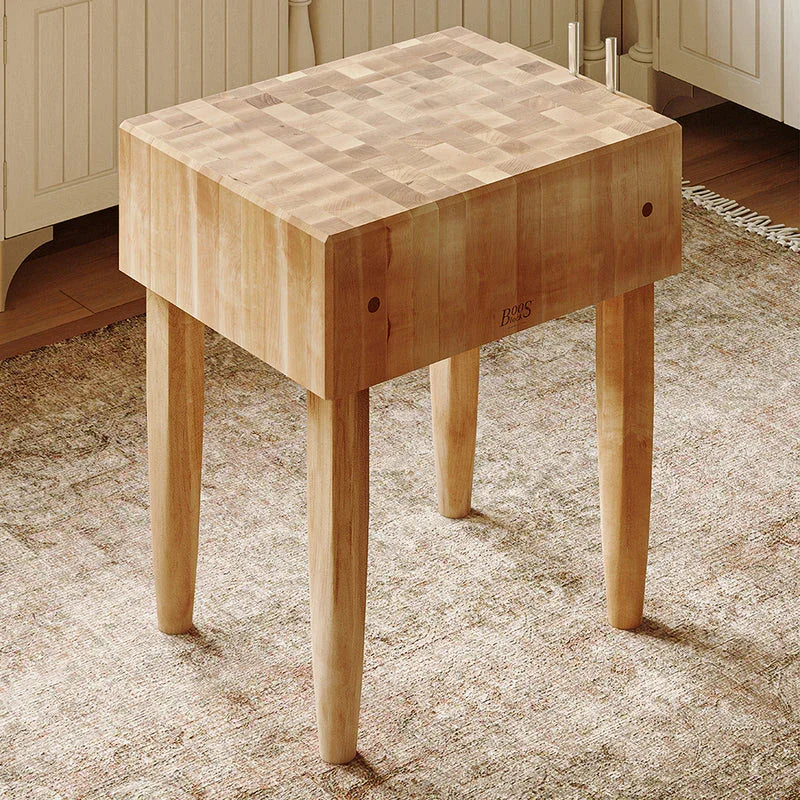 John Boos Maple Wood Butcher's Block with Knife Holder and 10" Thick Top, 24" x 18" x 34" | PCA2