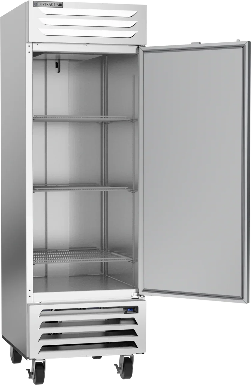 Beverage Air 27" Vista Series One Section Solid Door Reach in Refrigerator, Bottom Mounted, 23.32 cu. ft. | RB23HC-1S