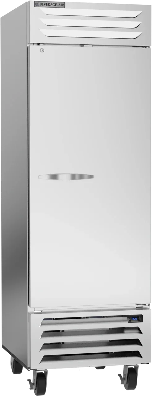 Beverage Air 27" Vista Series One Section Solid Door Reach in Refrigerator, Bottom Mounted, 23.32 cu. ft. | RB23HC-1S