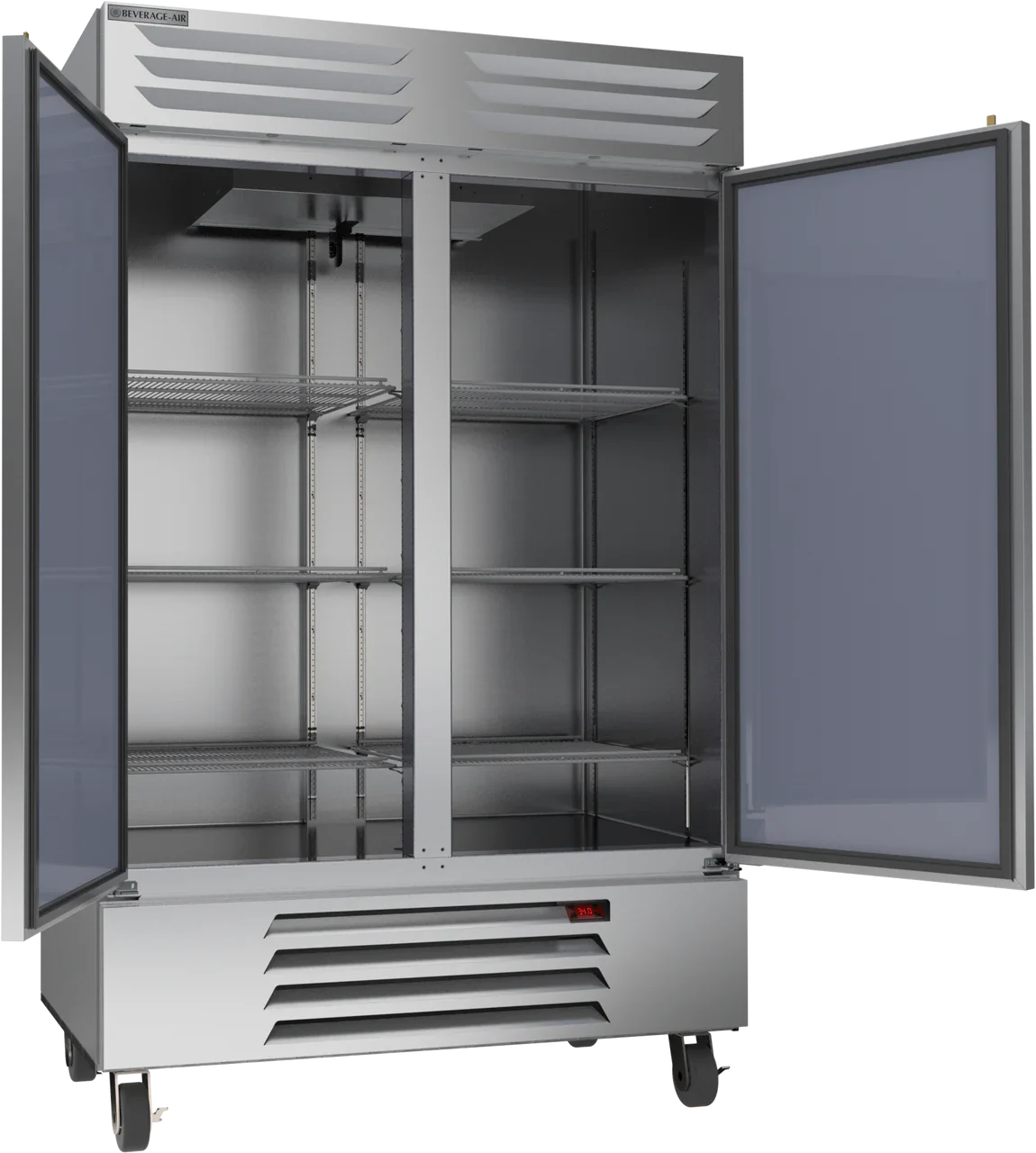 Beverage Air 52" Vista Series Two Section Solid Door Reach-In Refrigerator, Bottom Mounted, 46.15 cu. ft. | RB49HC-1S