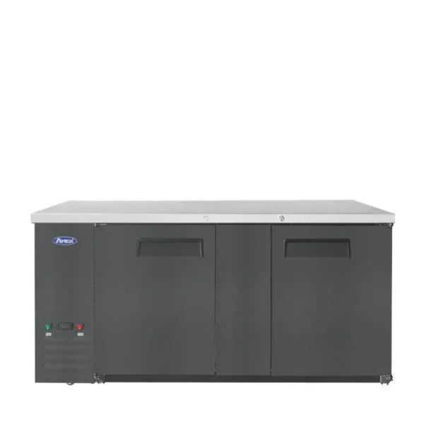 Atosa SBB69GRAUS2 | 68" 2-Solid Door Black Back Bar Cooler  18.6 Cu. Ft.
