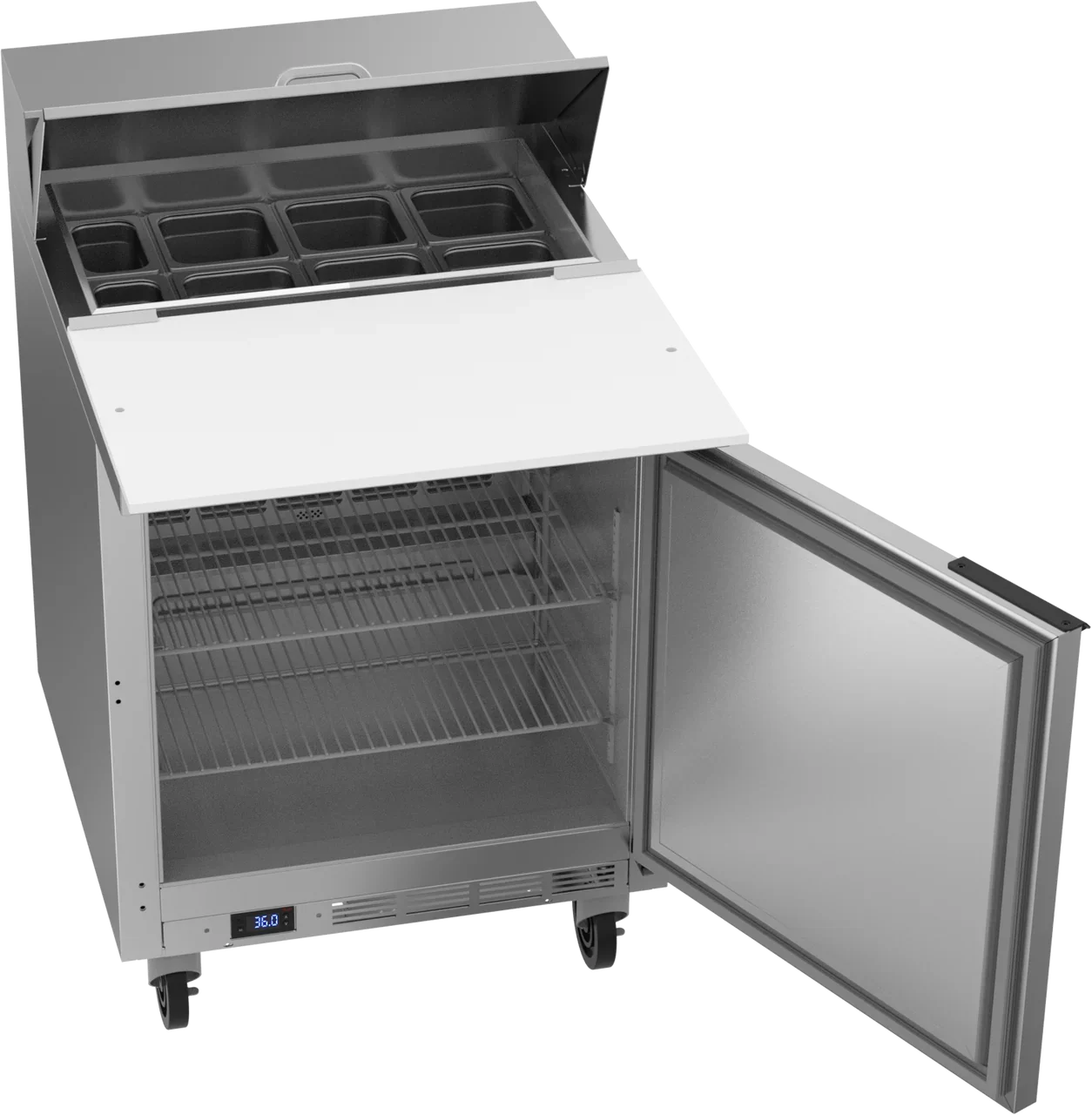 Beverage Air 27" One Door Sandwich Prep Table with 10" Removable Cutting Board | SPE27HC