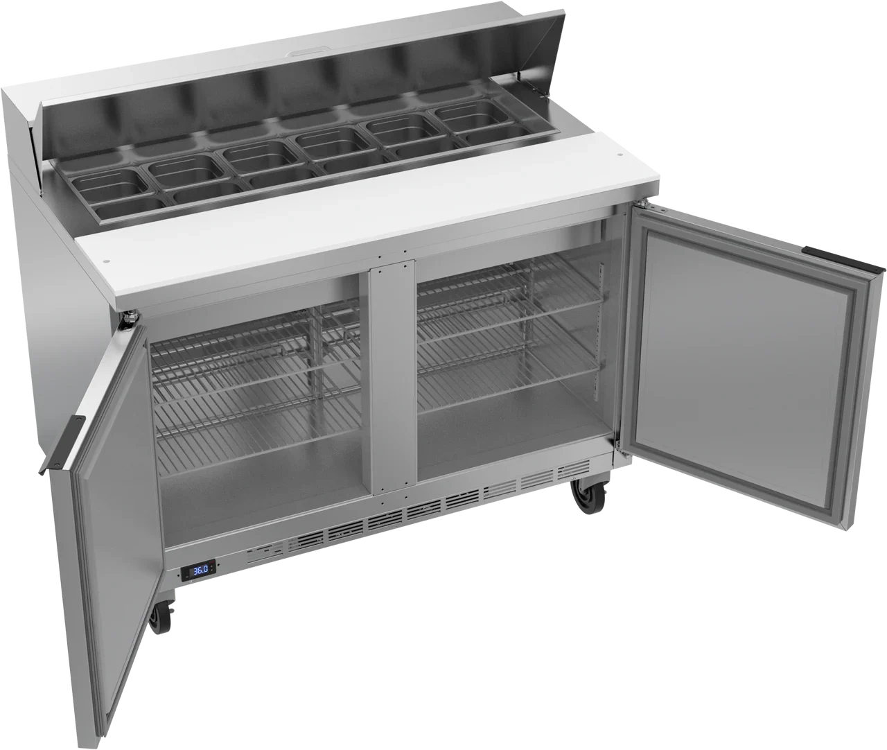 Beverage Air 48" Two Door Refrigerated Sandwich Prep Table, 13.01 cu. ft. | SPE48HC-12