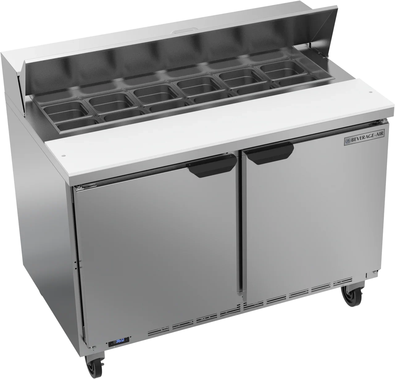 Beverage Air 48" Two Door Refrigerated Sandwich Prep Table, 13.01 cu. ft. | SPE48HC-12