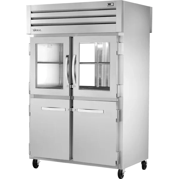 True STA2RPT-2HG/2HS-2G-HC | SPEC SERIES® | 53" 2-Glass Half Door Pass-Thru Refrigerator