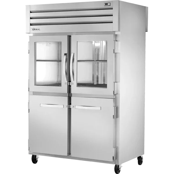 True STA2RPT-2HG/2HS-2S-HC | SPEC SERIES® | 53" 2-Glass Half Door Pass-Thru Refrigerator
