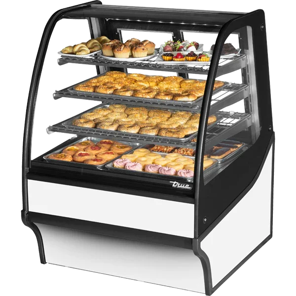 True TDM-DC-36-GE/GE-S-W | 36" White Glass End Dry Merchandiser Display Case