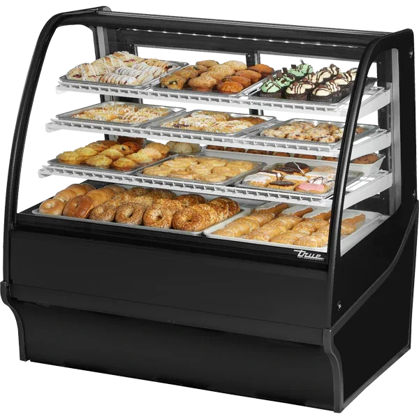 True TDM-DC-48-GE/GE-B-W | 48" Black Glass End Dry Merchandiser Display Case
