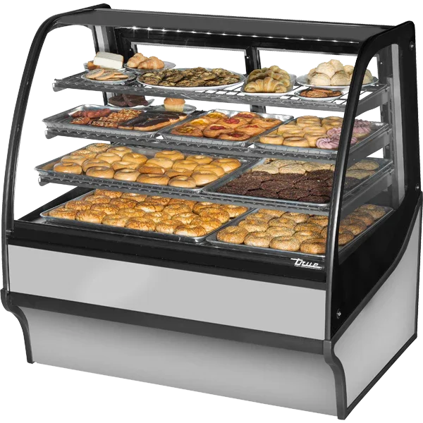 True TDM-DC-48-GE/GE-S-S | 48" Glass End Dry Merchandiser Display Case | Stainless Steel Interior