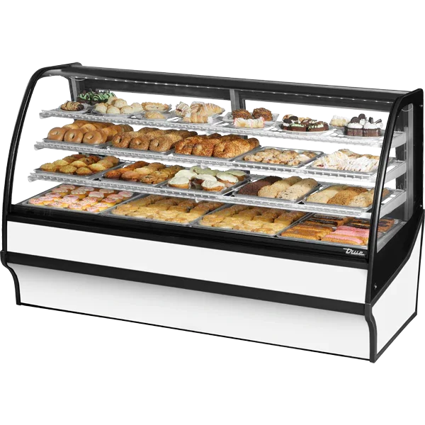 True TDM-DC-77-GE/GE-W-W | 77" White Glass End Dry Glass Merchandiser Display Case