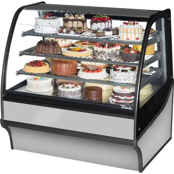 True TDM-R-48-GE/GE-S-S | 48" Refrigerated Glass Merchandiser Display Case