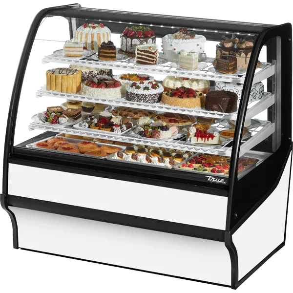 True TDM-R-48-GE/GE-W-W | 48" White Glass End Merchandiser Display Case w/ White Interior