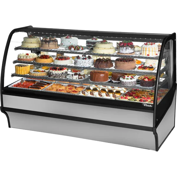 True TDM-R-77-GE/GE-S-S | 77" Refrigerated Glass Merchandiser Display Case | Stainless Steel Interior