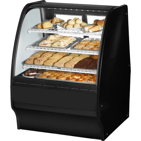 True TGM-DC-36-SC/SC-B-W | 36" Solid End Dry Glass Merchandiser Display Case
