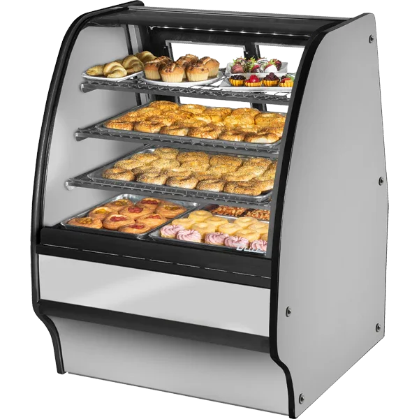 TRUE 36" Stainless Steel Solid End Dry Glass Merchandiser Display Case w/ Stainless Steel Interior, 14.1 cu. ft. | TGM-DC-36-SC/SC-S-S