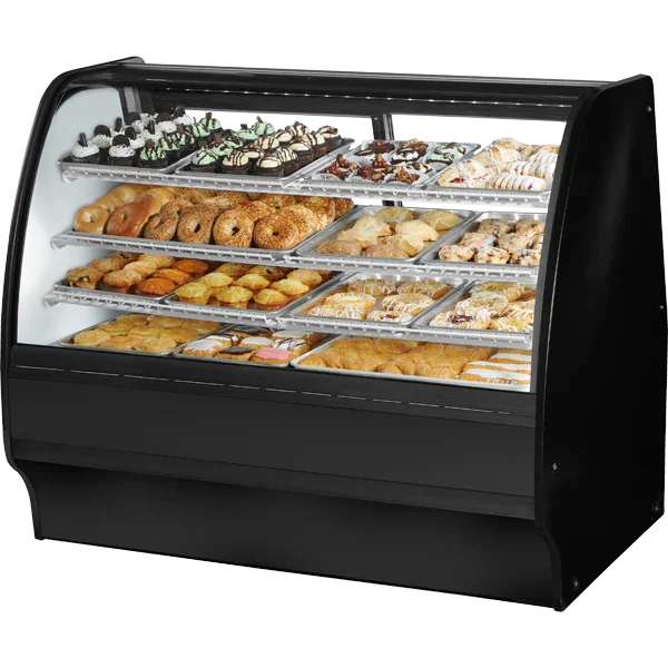 True TGM-DC-59-SC/SC-B-W | 59" Black Solid End Dry Glass Merchandiser Display Case