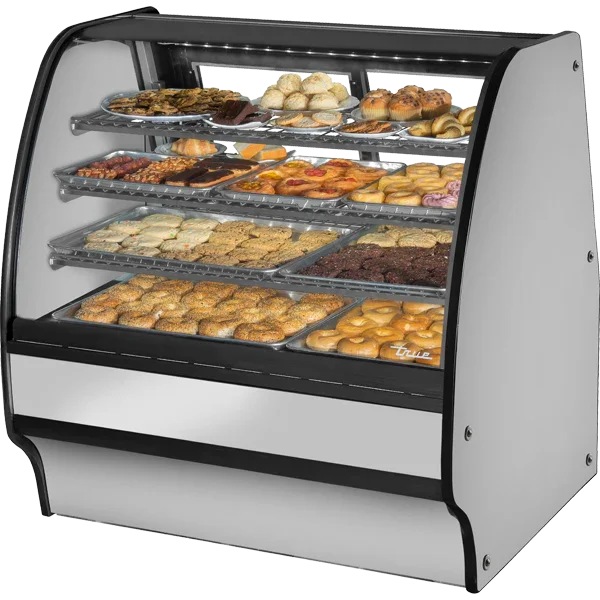 True TGM-DC-59-SC/SC-S-S | 59" Dry Glass Merchandiser Display Case | Stainless Steel Interior