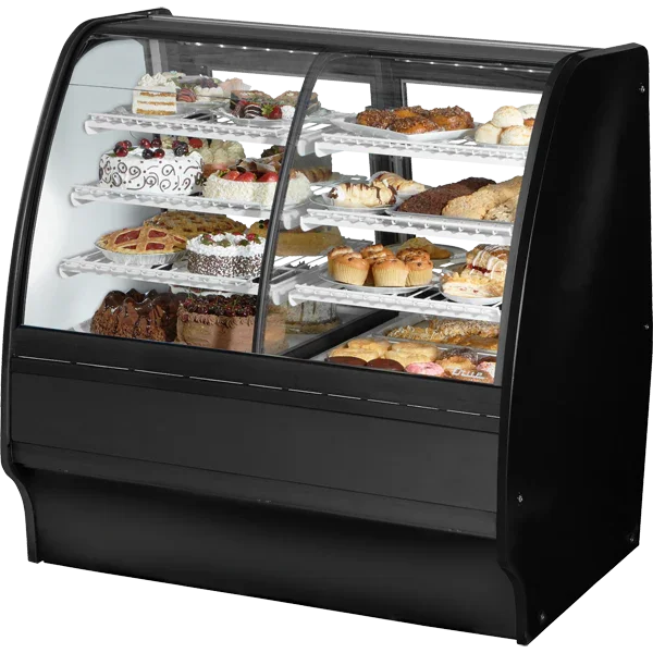 True TGM-DZ-48-SC/SC-B-W | 48" Dual Zone Refrigerated Glass Merchandiser