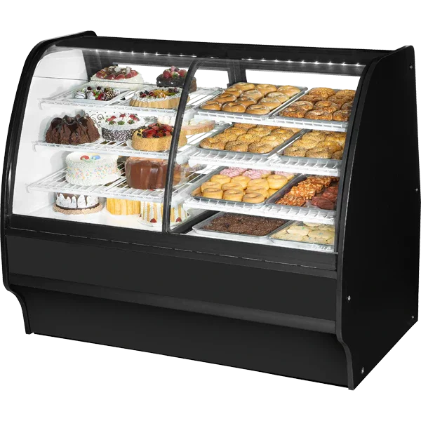 True TGM-DZ-59-SC/SC-B-W | 59" Glass Merchandiser | Dual Zone Refrigerated Display